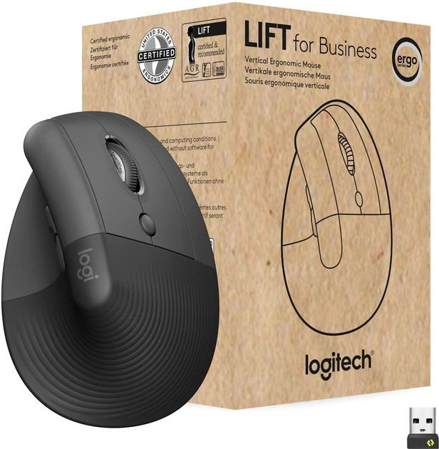 Мышь компьютерная безпроводная Logitech Lift for Business Graphite L910-006494 графитовая Київ - зображення 7