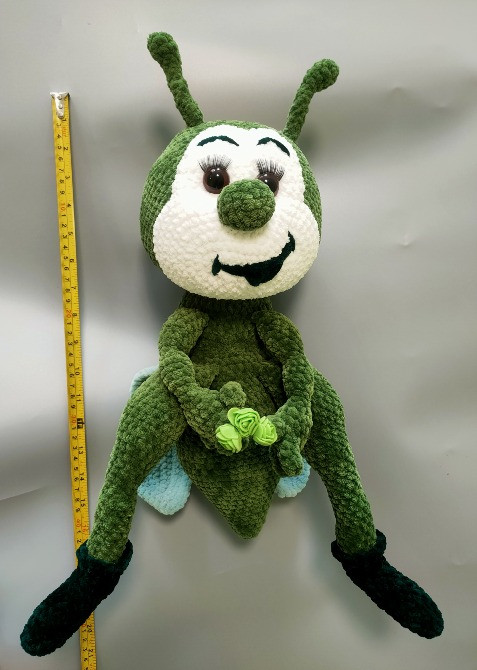 Іграшка м'яка в'язана Коник цвіркун стрибунець велика 45 см подарунок hand made Нововолынск - изображение 5