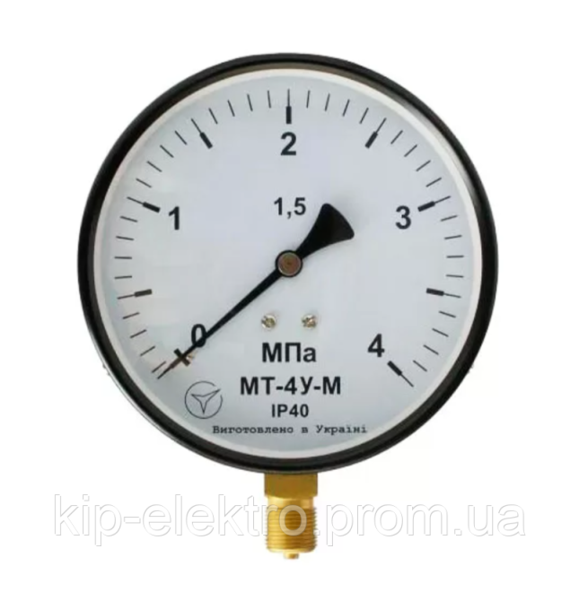 Манометр МТ-4У-М от 0 до 4 МПа (40 кгс/см2) - аналог МП4-У, МП4-У2, ДМ 05160, ДМ 05-МП-4У, МТП-160,  Київ - зображення 1