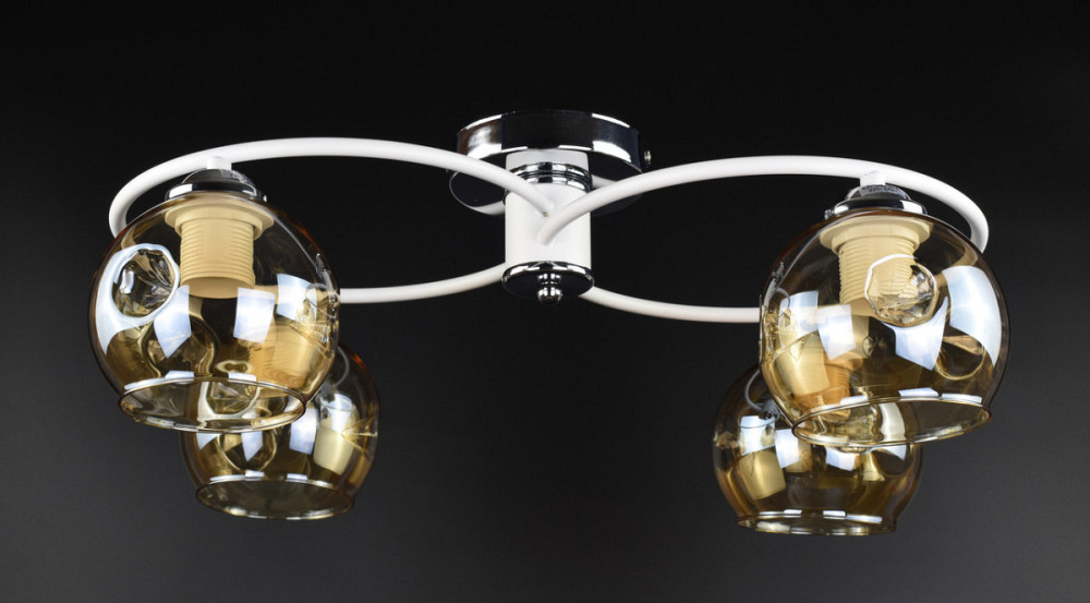 Люстра стельова на 4 лампочки 7060/4-wh-br Білий 20х36х47 см. Киев - изображение 1