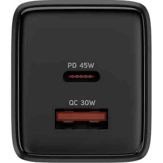 Мережевий зарядний пристрій Glasscove 45W GaN USB+Type C Black (TC-090CA) Харків