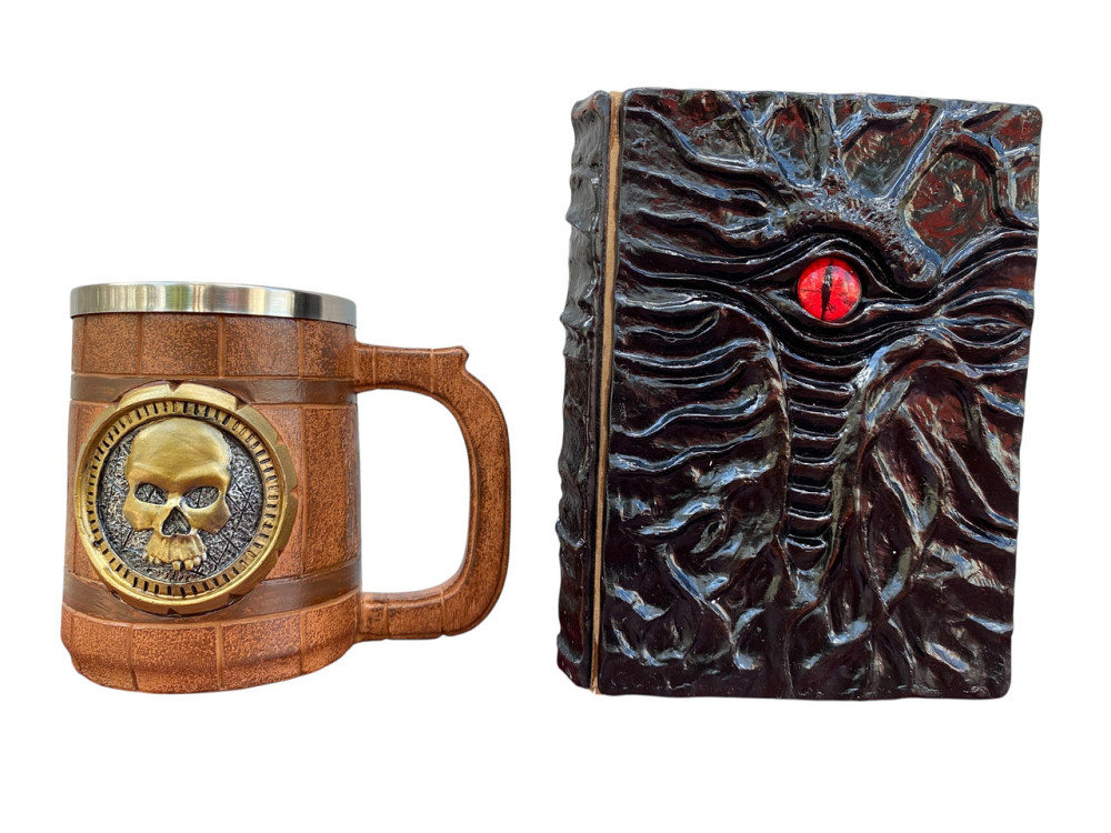 Подарочный набор Кружка 3D Череп Gold Rose и Блокнот 3D «Книга, что смотрит в ответ» Київ - зображення 1