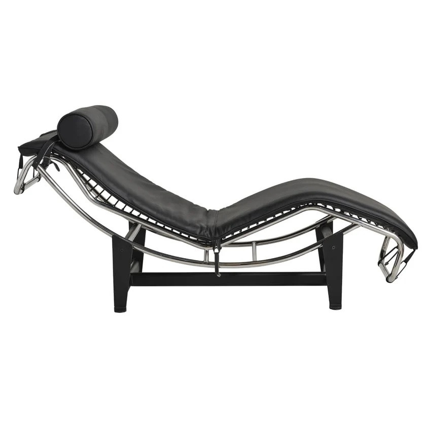 Шезлонг Лекор шкірозамінник, нержавіюча сталь, чорний Дніпро - зображення 2
