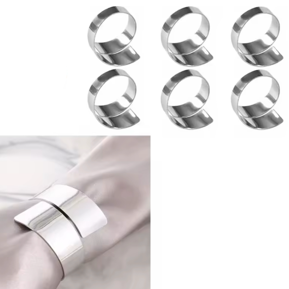 Набор колец для салфеток Leeseph Silver 6 шт Одеса - зображення 1