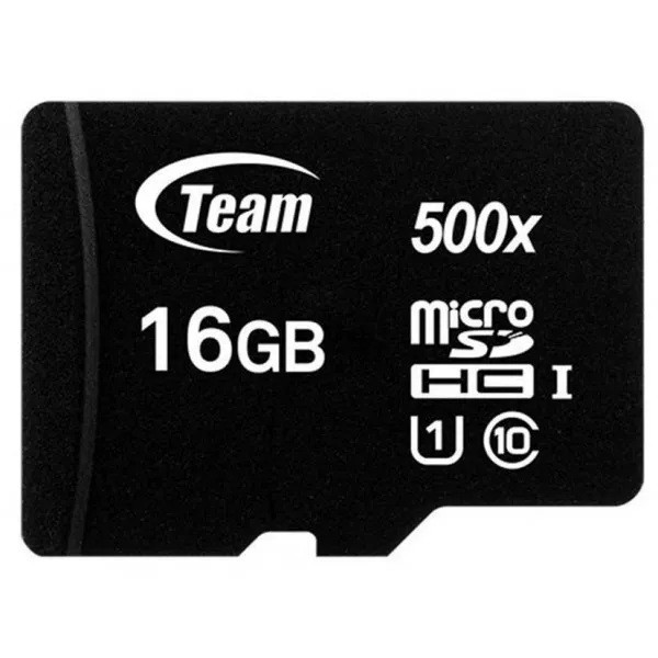 Карта пам`яті Team Black MicroSDHC 16GB UHS-I Class 10 (TUSDH16GCL10U02) (Код товару:41390) Харьков - изображение 1