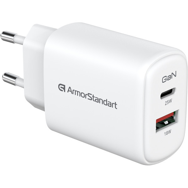 Зарядний пристрій ArmorStandart AR-T252WEU 25W GaN Type-C+USB White (ARM89532) Харьков - изображение 7