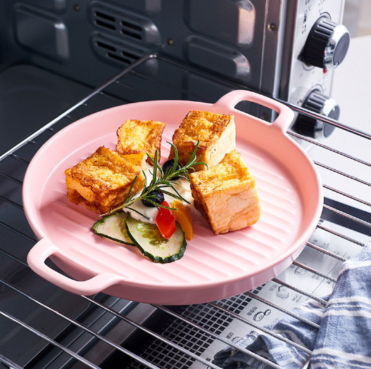 Страва з рифленим дном кругла 6741 22 см рожева Киев - изображение 1