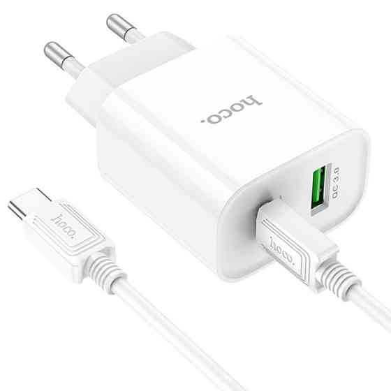 СЗУ Hoco C80A Plus Rapido PD20W+QC3.0 (1USB-A/1C) + кабель Type-C to Type-C Херсон