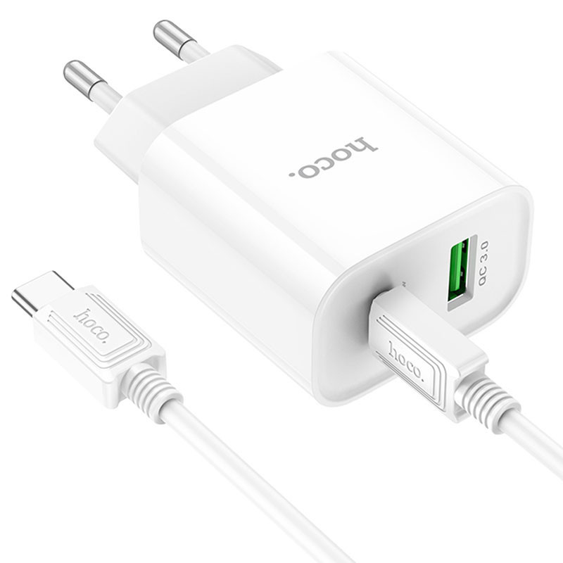 СЗУ Hoco C80A Plus Rapido PD20W+QC3.0 (1USB-A/1C) + кабель Type-C to Type-C Херсон - изображение 3