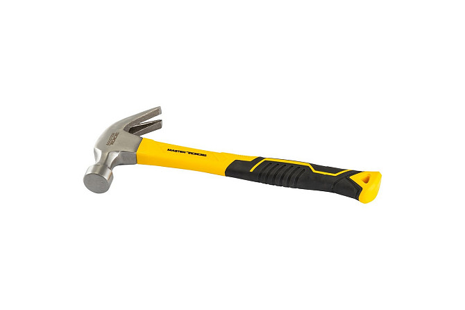 Молоток столярный MASTERTOOL 450 г HRC 50 рукоятка фиберглассовая 300 мм 02-0914 Харків - зображення 1
