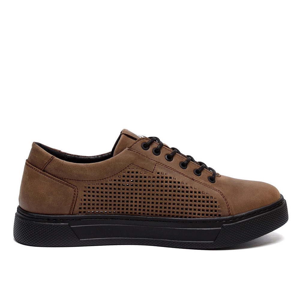 Мужские летние кожаные кеды Kristan перфорация Київ - зображення 2