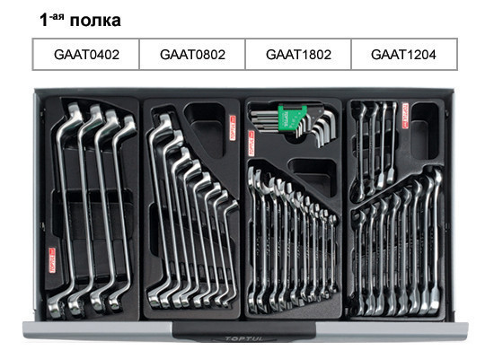 Тележка с набором инструментов для СТО TOPTUL (Pro-Line) 7 секций 229 ед. GCAJ0014 Харків - зображення 2