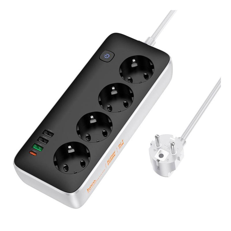 Удлинитель Hoco AC22 Sunlight (PD30W/1C/3A/4xSocket) (3m) Херсон - зображення 1