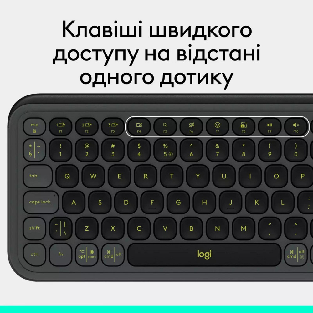 Клавиатура компьютерная безпроводная Logitech POP Icon keys Graphite L920-013157 графитовая Київ - зображення 3