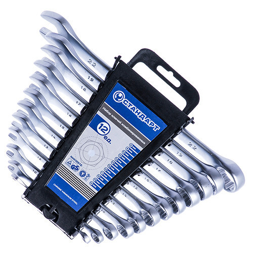 Набор ключей комбинированных 12 шт 6-22 мм на холдере СТАНДАРТ NKK12 Харьков - изображение 1