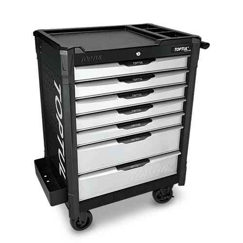 Тележка инструментальная с ящиками (BUMPER SERIES) 7 секций (черная) TOPTUL TCAP0707 Харьков