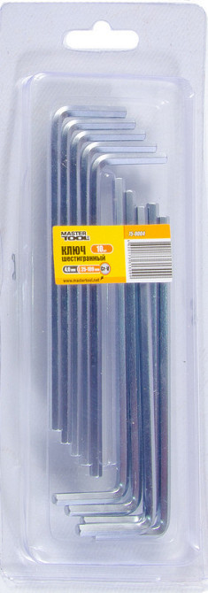 Ключ шестигранный MASTERTOOL CrV 4,0 мм 25/109 мм набор 10 шт 75-0004 Харьков - изображение 2
