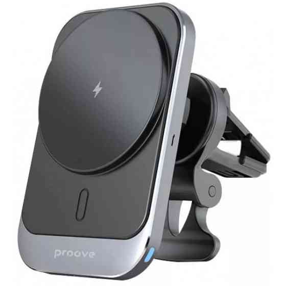 Автомобільний тримач з БЗП Proove Square Magnetic Pro 15W Metal Gray (WHSP15010004) (Код товару:3802 Харків
