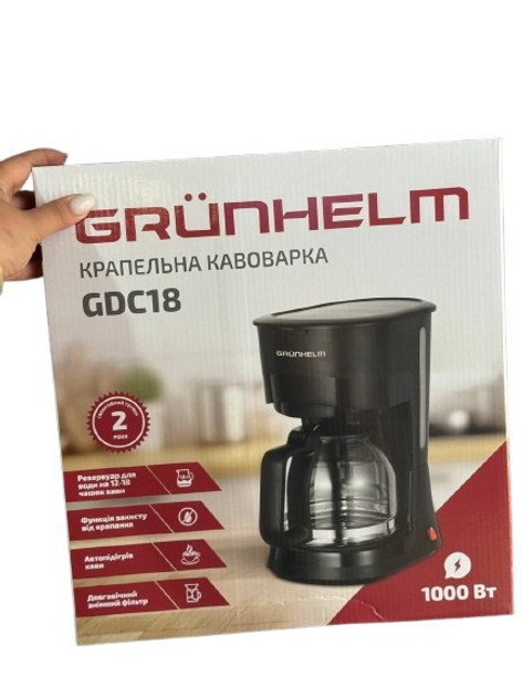 Кофеварка капельная Grunhelm GDC18 1000 Вт черная Київ - зображення 7