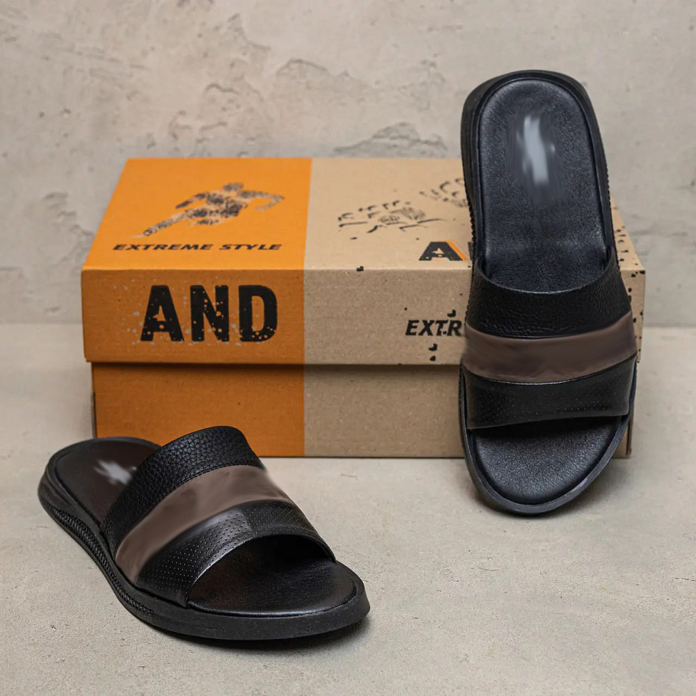 Мужские кожаные  летние шлепанцы-сланцы Київ - зображення 5