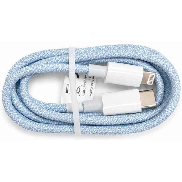 DM Кабель для зарядки iPhone Lightning Type-C 1m блакитний Харків - зображення 1