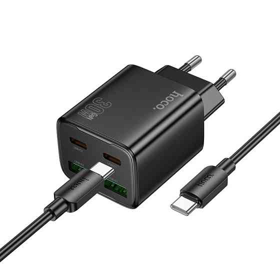 СЗУ Hoco N56 Fundador PD30W four-port (2USB-A/2C) + кабель Type-C to Type-C Херсон