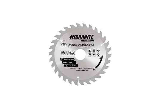 Диск пильный для дерева GRANITE с твердосплавными напайками 180х32х30Т адаптер 32-30 8400 об/мин 5-1 Харків