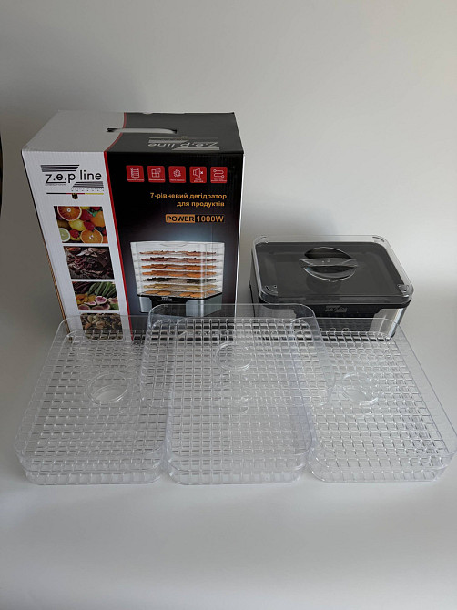 Сушилка для продуктов 7 ярусов Zepline ZP-00349 1000 Вт серебристая Київ - зображення 4