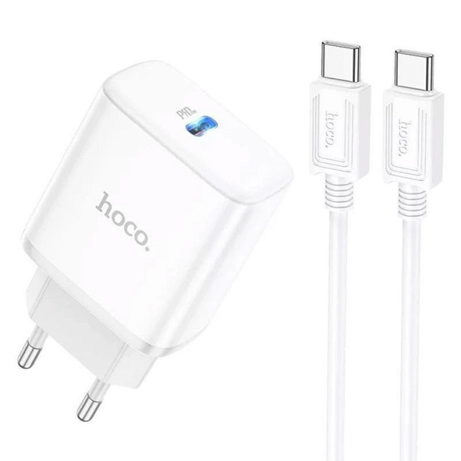 СЗУ Hoco C104A PD20W (1USB-C) + кабель Type-C to Type-C Херсон - изображение 1