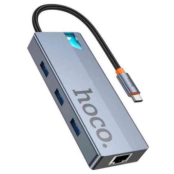 USB HUB Hoco HB51 Type-C to HDTV/RJ45/PD/3USB (Код товару:42021) Харьков