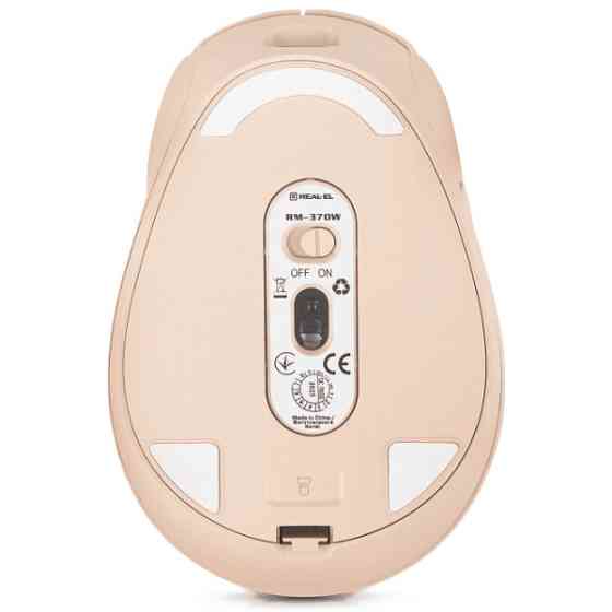 Мишка REAL-EL RM-370W Beige (EL123200056) Харків
