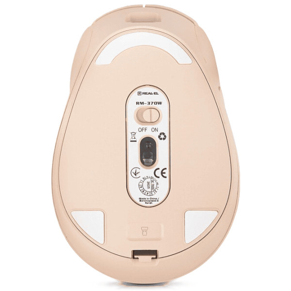 Мишка REAL-EL RM-370W Beige (EL123200056) Харків - зображення 5