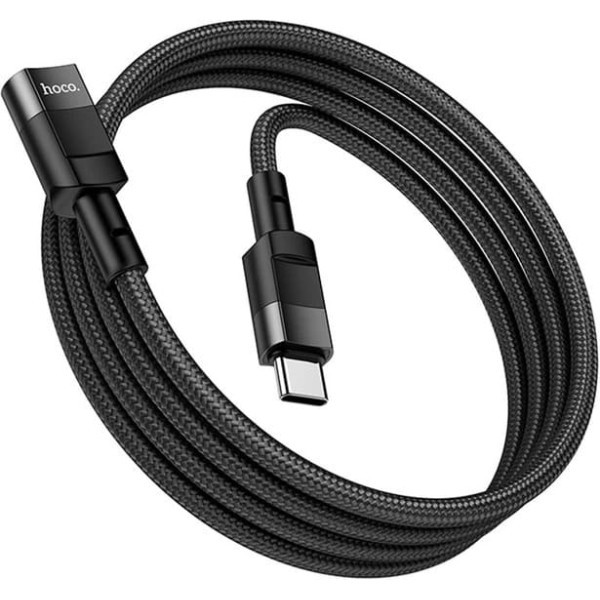 Кабель Hoco U107 Type-C Male to Type-C Female 1.2m Black Харків - зображення 3