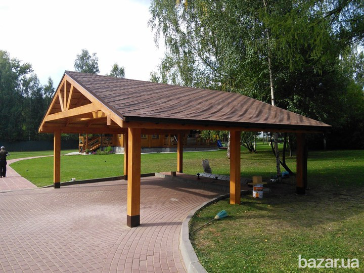 Авто навіс. Навес для машины из дерева. Автомобильный навес. Київ - зображення 4