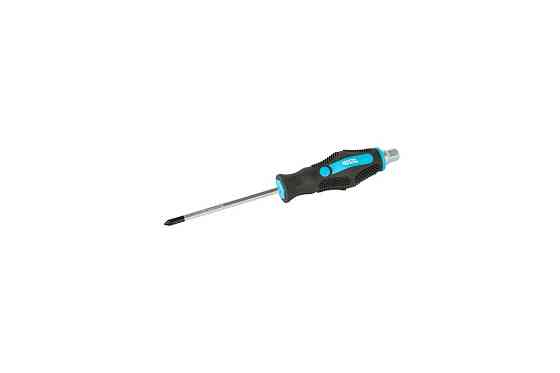 Отвёртка ударная крестовая магнитная MASTERTOOL EXTERNAL HEX PH1х100 мм ручка с TPR покрытием 49-611 Харків