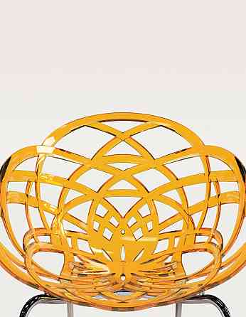 Кресло Papatya Flora-ML прозрачно-дымчатое сиденье, ножки хром Київ