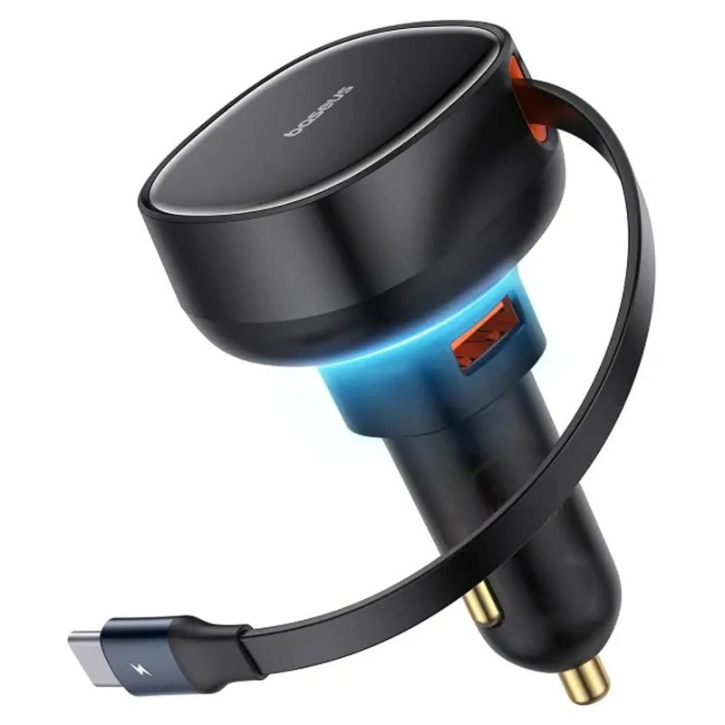 АЗУ Baseus Enjoyment Pro PD60W with retractable cables (1USB-A/1C/1L) (C00057802111) Херсон - зображення 1
