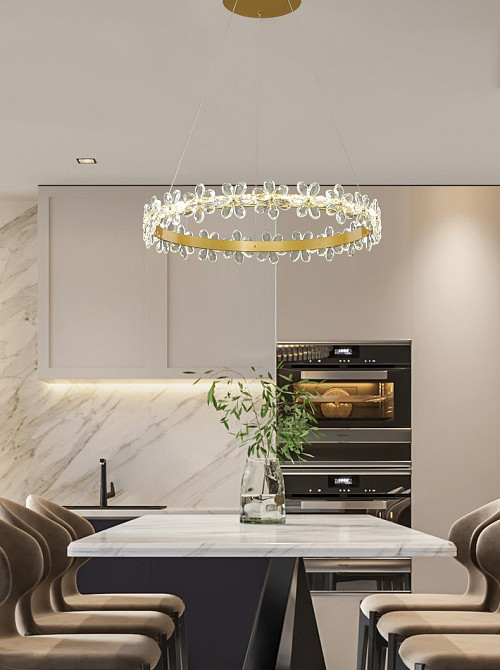 Люстра стельова LED D8089/400-k Золото 15-150х40х40 см. Київ - зображення 1
