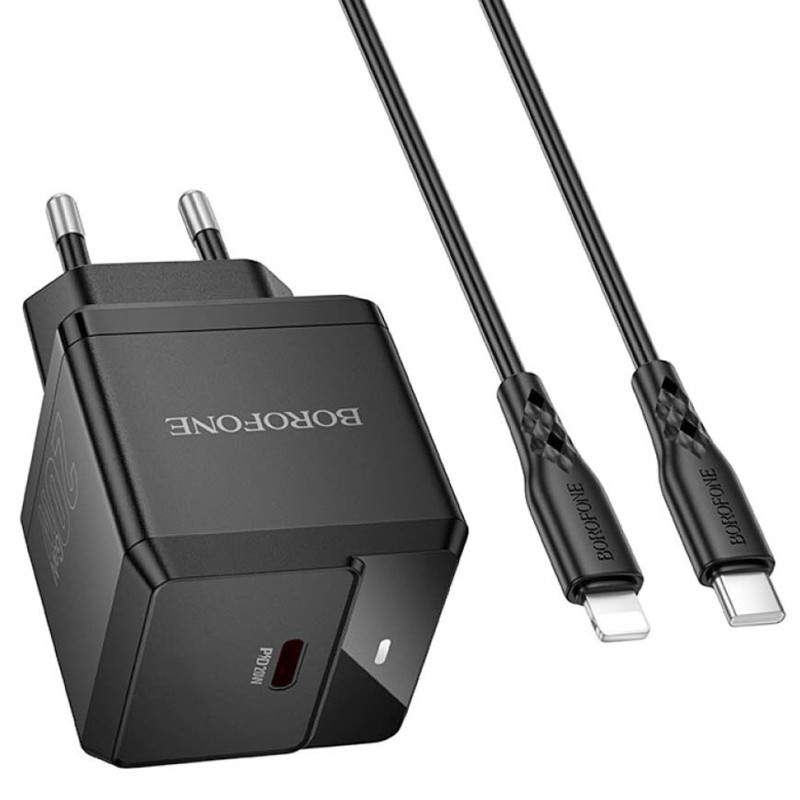 СЗУ Borofone BN18 Intenso PD20W (1USB-C) + кабель Type-C to Lightning Херсон - зображення 1