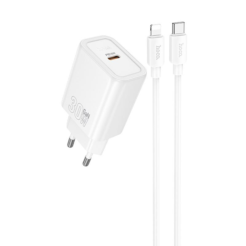 СЗУ Hoco N62 Gentle PD30W (1USB-C) + кабель Type-C to Lightning Херсон - изображение 1