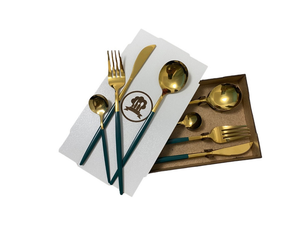 Набор столовых приборов Kitchen зелёный на 4 персоны Киев - изображение 9