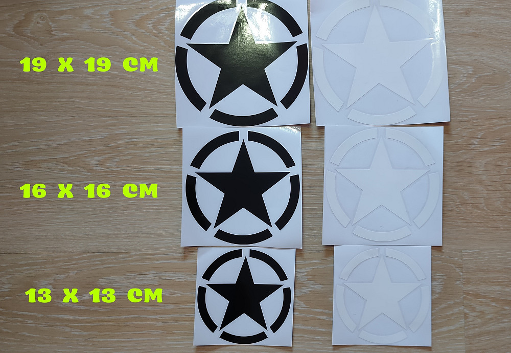 Наклейка на авто Звезда маленькая белая, черная Бориспіль - зображення 3