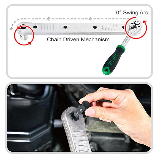 Удлинитель-редуктор для работы в ограниченном пространстве 3/8"x1/4", 3/8x3/8 с адаптерами TOPTUL CA Харьков - изображение 3