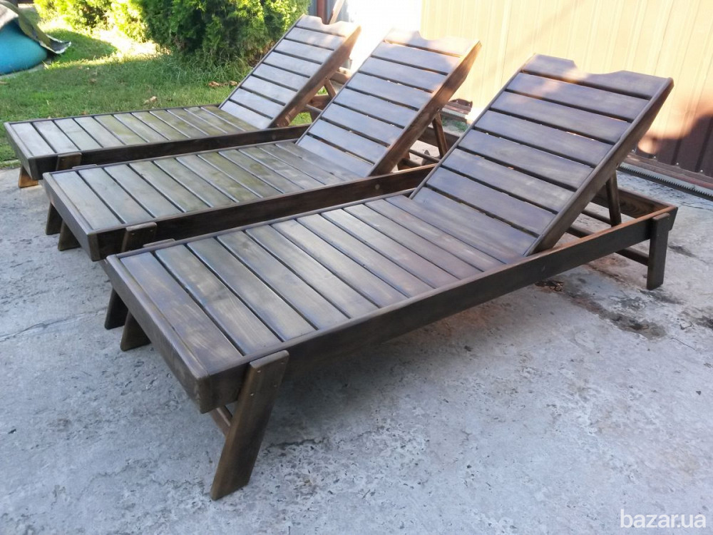 Деревянный шезлонг. Лежак из дерева. Киев - изображение 1
