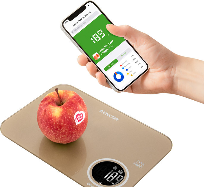 Весы кухонные Sencor SKS7077CH 5 кг песочные Київ - зображення 4