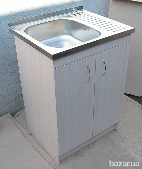 Мойка с тумбой 60х50 из нержавеющей стали Харків - зображення 4