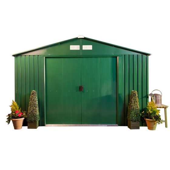 Сарай металлический ECO 362,7x322x196 см серый с белым Киев