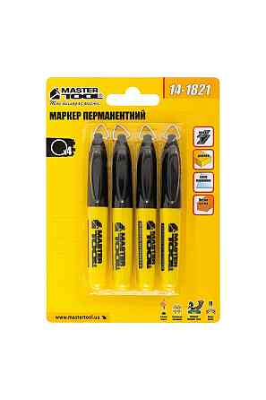 Маркер перманентный MASTERTOOL набор 4шт черный 14-1821 Харків