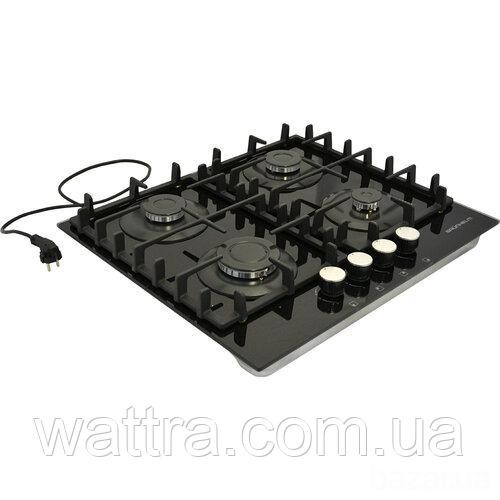 Газовая варочная поверхность GRUNHELM GPG 6214 BF (4 конфорки, закаленное стекло, чугун. газ контрол Київ - зображення 3