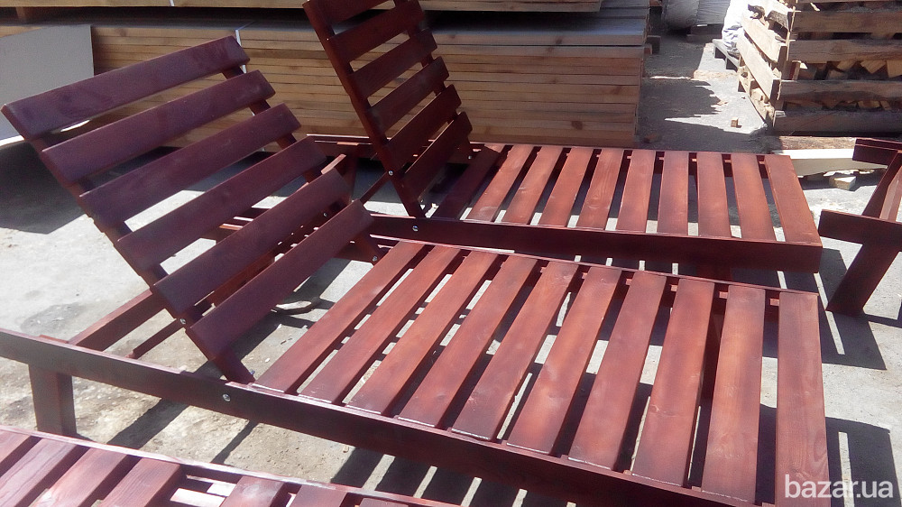 Деревянный шезлонг. Лежак из дерева. Киев - изображение 6